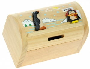 5215-PN: Penguin Money Boxes (Hidden Lock) (Pack Size 3) Price Breaks Available